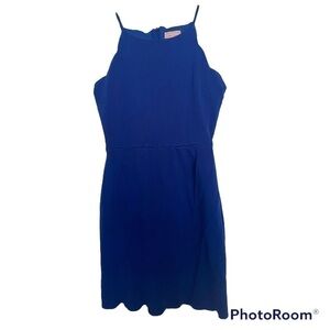 LOVE…ADY BLUE COCKTAIL DRESS WITH SCALLOPED HEMLINE SIZE SMALL